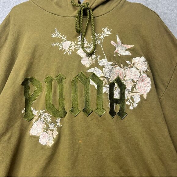 Fenty X Puma by Rihanna Hoodie Sweatshirt Oversized Green Embroidered‎ Size S - Picture 2 of 12